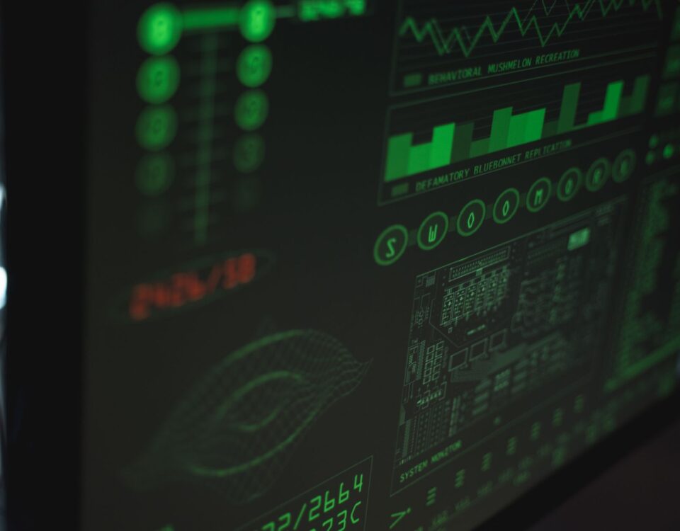 Hospital server room hit by ransomware attack with red warning lights