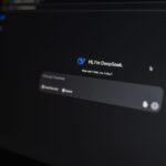 Laptop displaying AI tool call logs connected to enterprise server racks