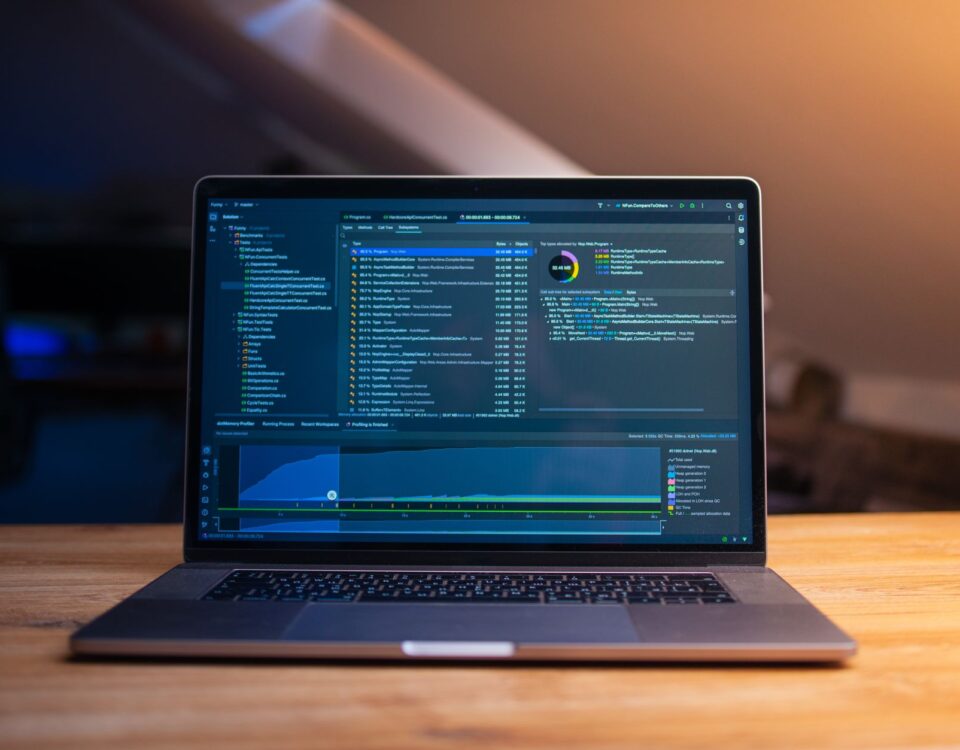 Developer laptop terminal showing package manager dependency resolution output warnings